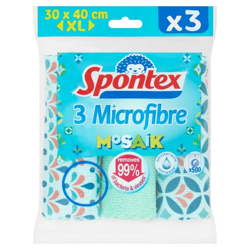 Spontex Magic Effect Microfibre Cloths, Pack of 3